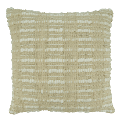 Woven Stripe Poly Filled Pillow - Natural