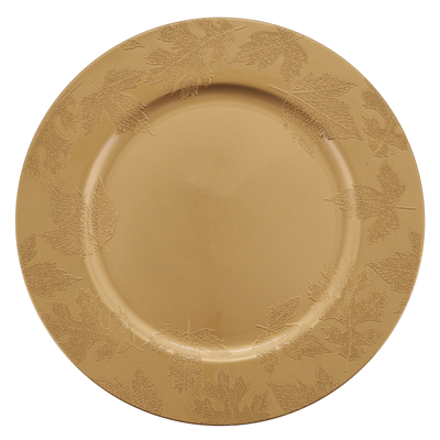 Fall Leaf Charger - Gold