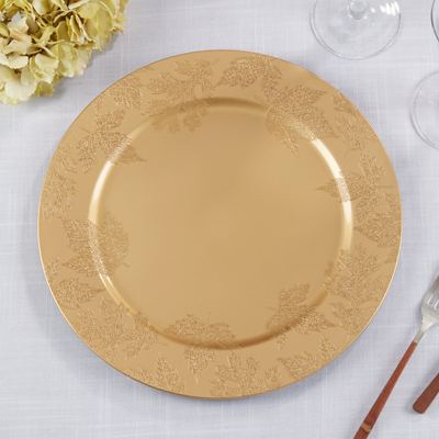 Fall Leaf Charger - Gold