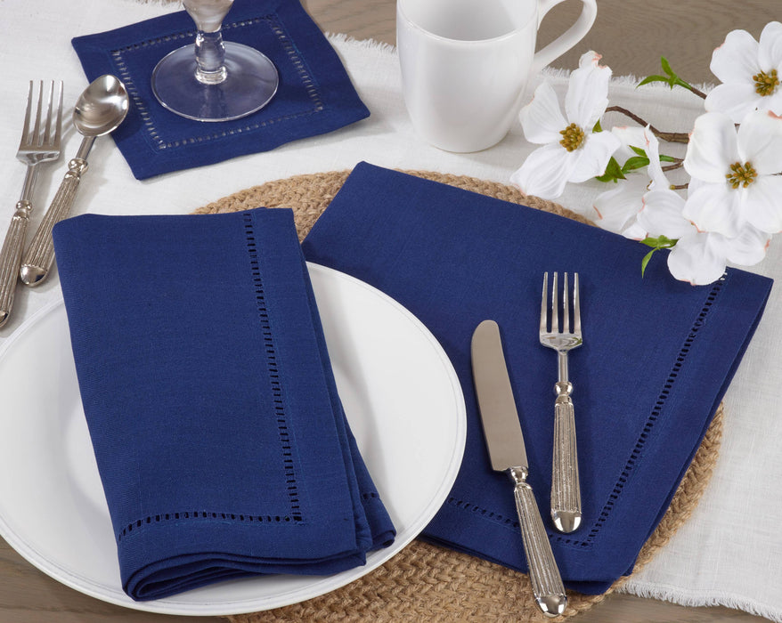 Dinner Napkin With Border - Navy
