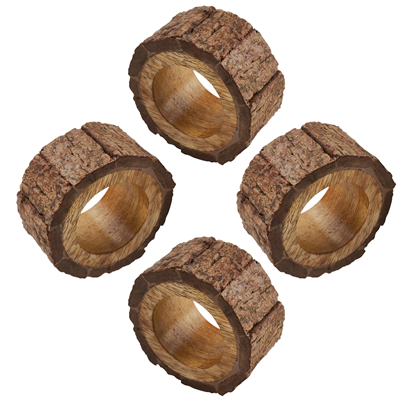 Wood Napkin Rings Set of 4