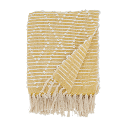 Diamond Woven Yellow Throw