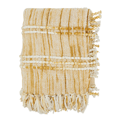 Striped Woven Throw Gold
