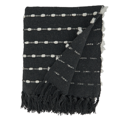 Striped Throw Black
