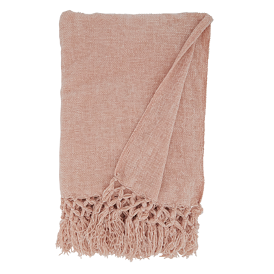 Blush Knotted Chenille Throw