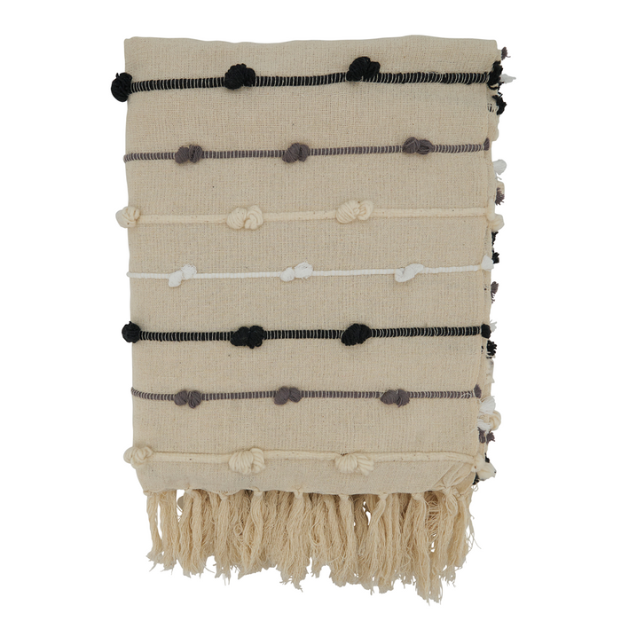 Knotted Throw - Black & White