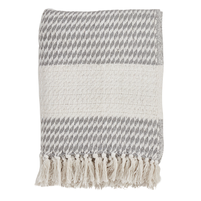 Diamond Weave Throw - Grey