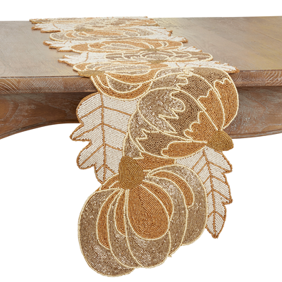 Beaded Pumpkin Runner - Gold