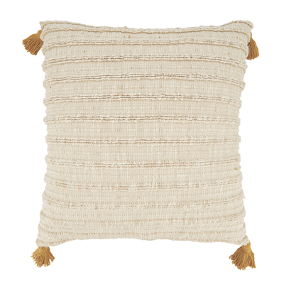 Striped Down Filled Pillow - Mustard