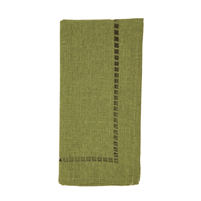 Laser-Cut Hemstitch Napkins - Green