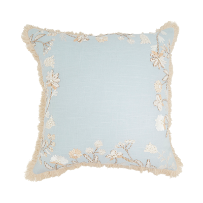 Floral Blue Down Filled Pillow