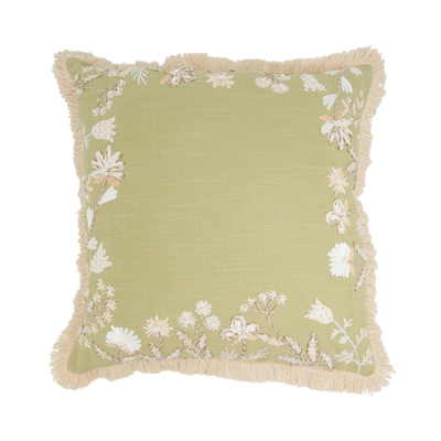 Floral Green Down Pillow