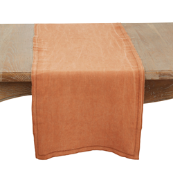 Stonewashed Overlock Border Table Runner Terracotta