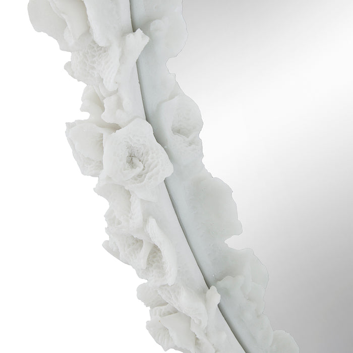 Faux Coral Frame Round Wall Mirror