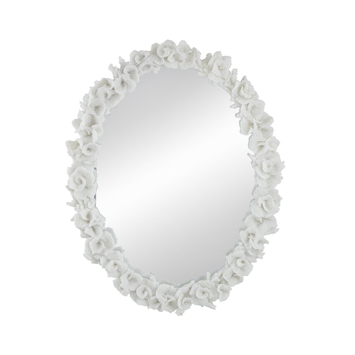 Faux Coral Frame Round Wall Mirror