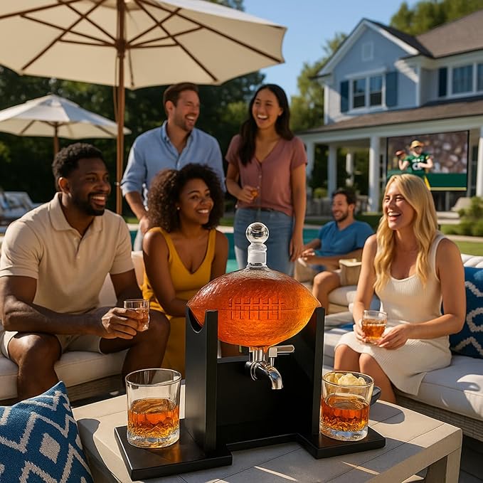 Football Whiskey Gift Decanter Set