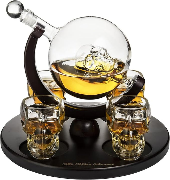 Skull King Globe Gift Decanter Set