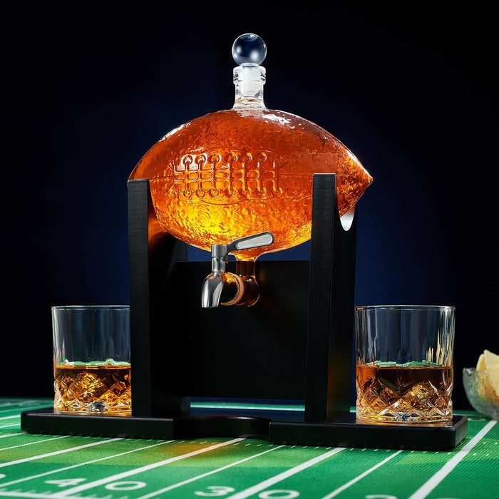 Football Whiskey Gift Decanter Set