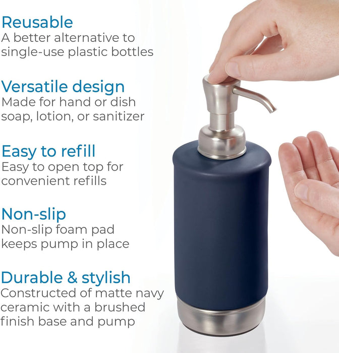 York Soap Pump - Matte Navy