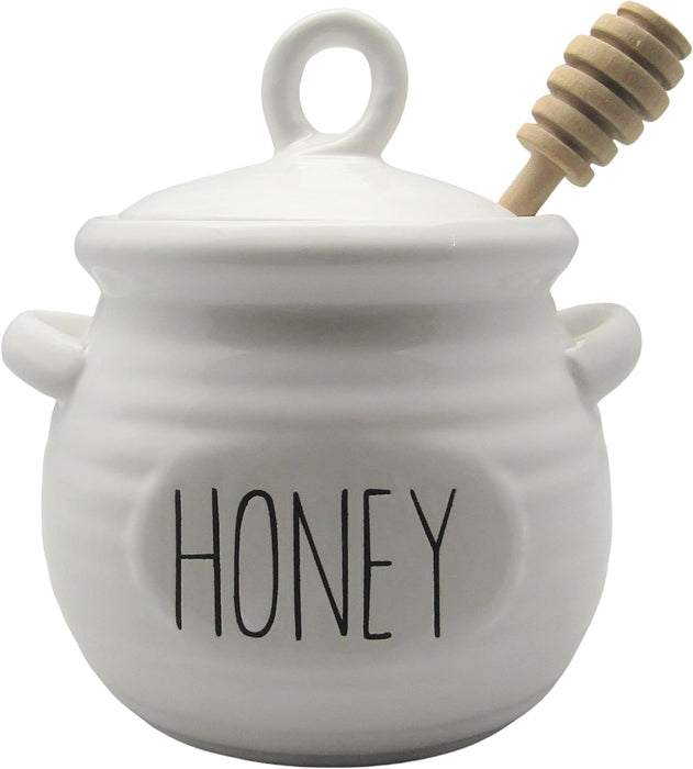 4.5" Ceramic Honey Pot w/Lid