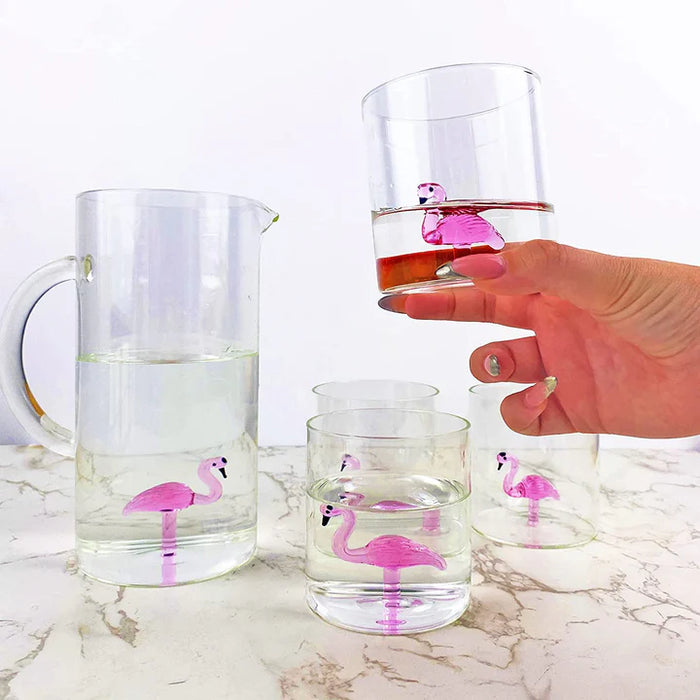 Flamingo Pitcher & Glasses Set