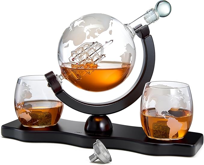Whiskey Globe Gift Decanter Set