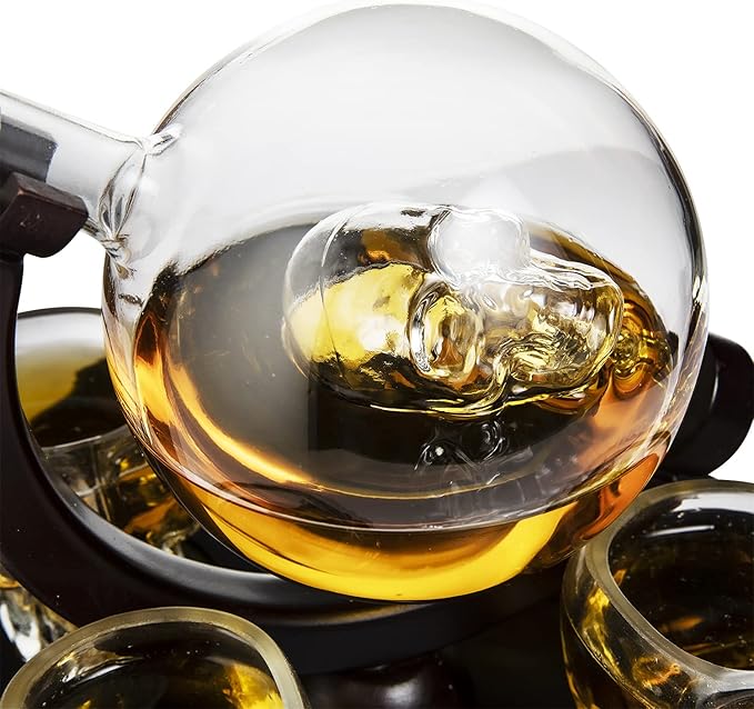 Skull King Globe Gift Decanter Set