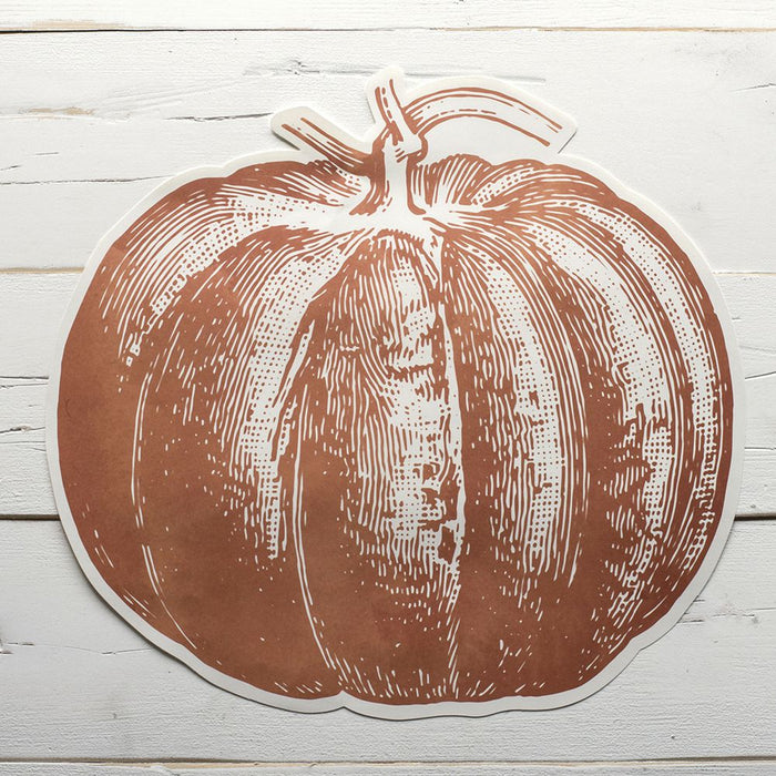Disposable Die-Cut Orange Pumpkin Paper Placemat