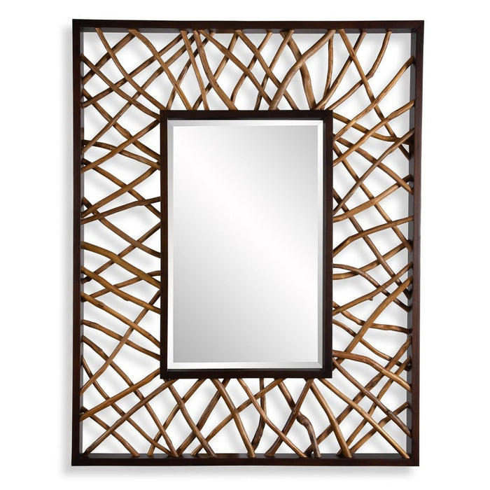 Teak Maze Rectangular Mirror