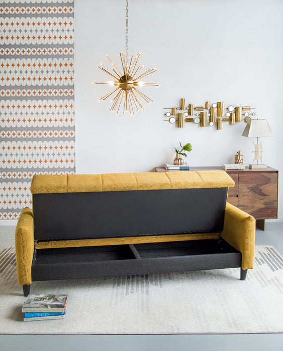 Tufted Sofa Bed- Mustard