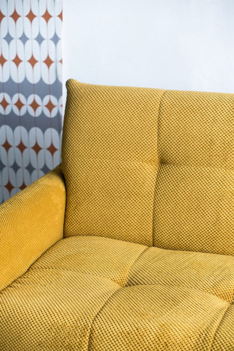 Tufted Sofa Bed- Mustard