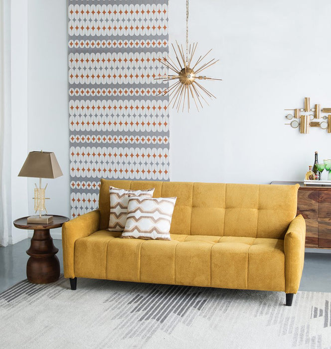 Tufted Sofa Bed- Mustard