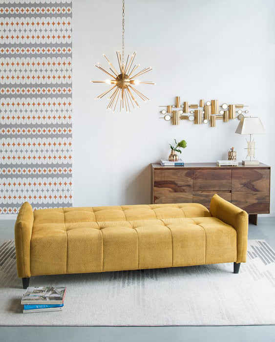 Tufted Sofa Bed- Mustard