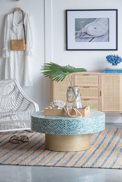 Capiz Coffee Table Blue