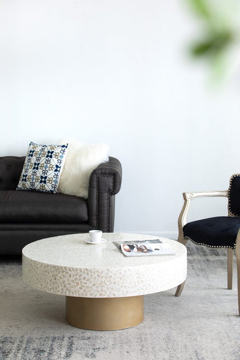 Capiz Coffee Table Cream
