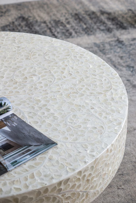Capiz Coffee Table Cream