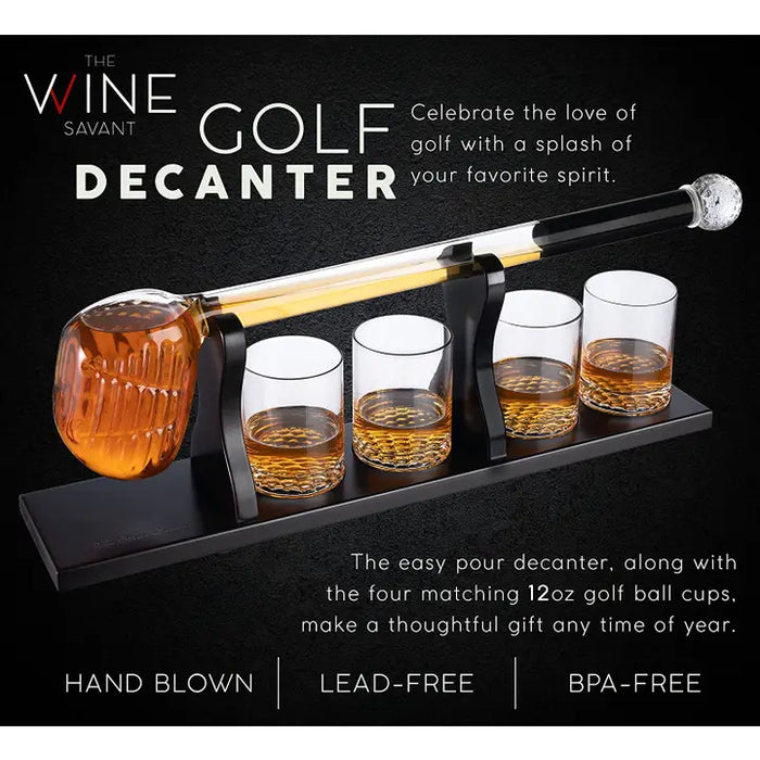 Golf Stick Whiskey Decanter Set