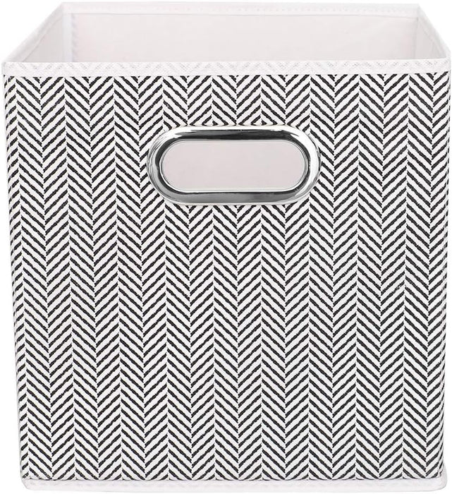 Home Basics Collapsible Storage Bin - Herringbone Weave