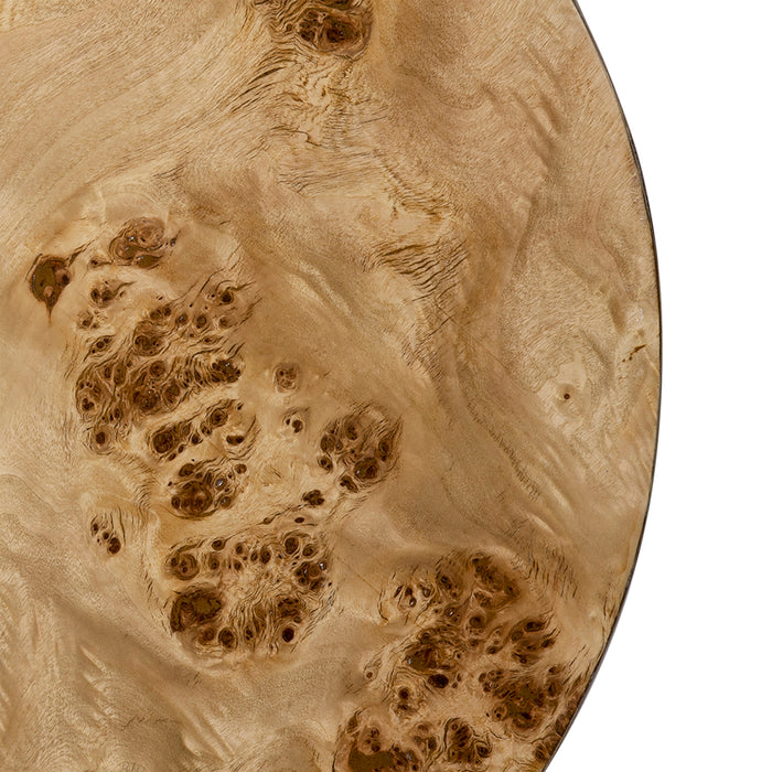 Burl Wood Cylinder Side Table