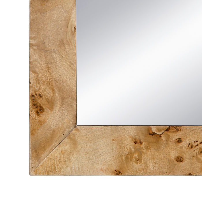 Burl Wood Rectangular Floor Mirror