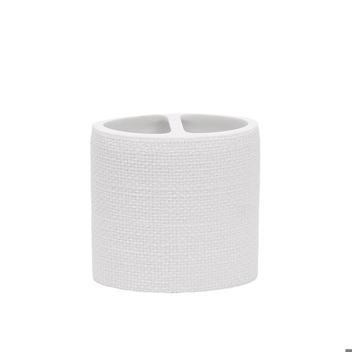 Linen Toothbrush Holder - White