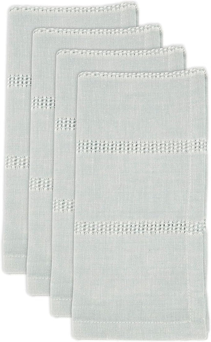 Leno Stripe Blue Grey Napkins