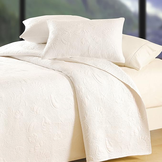 White Shell Matelasse Euro Sham