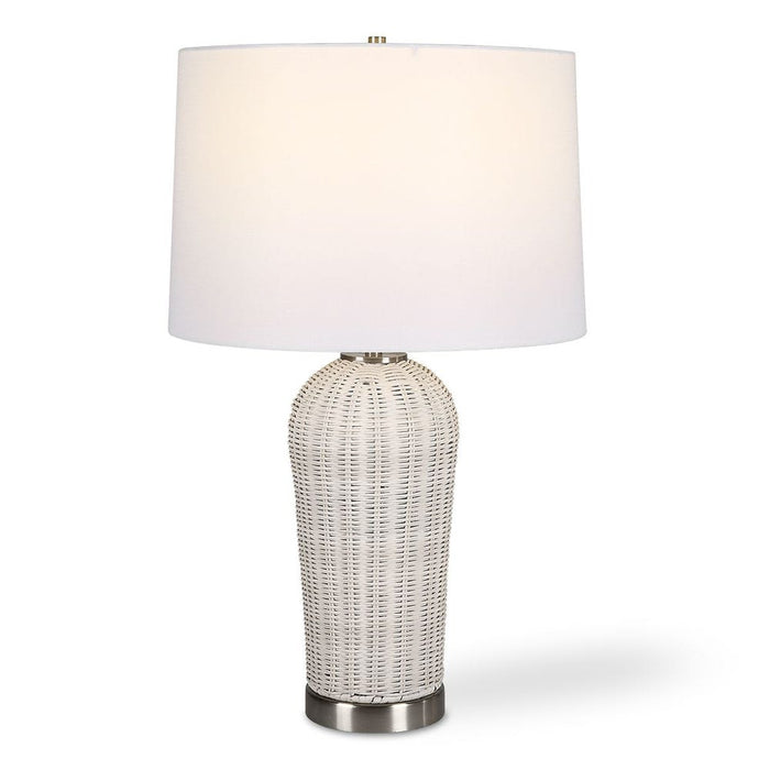 Woven Rattan White Lamp