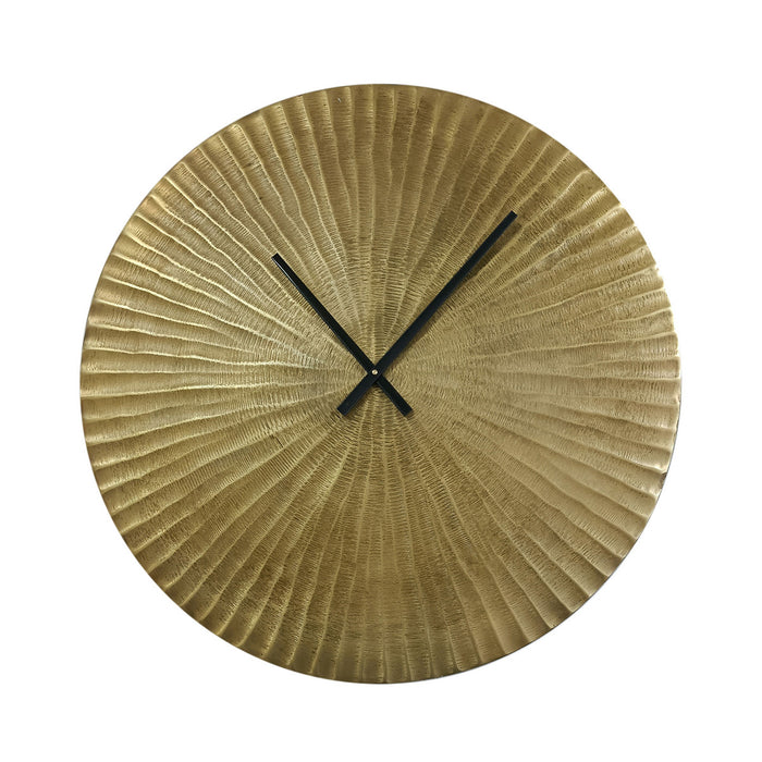 Metal Sunburst Textured Wall Clock