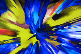 Blue and Green Starburst Abstract Art