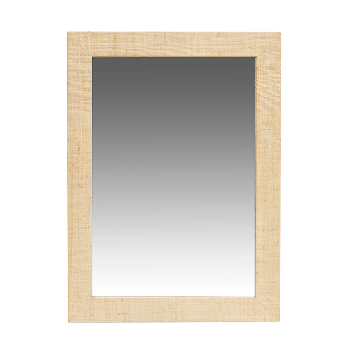 Gia Rectangular Raffia Mirror - Natural