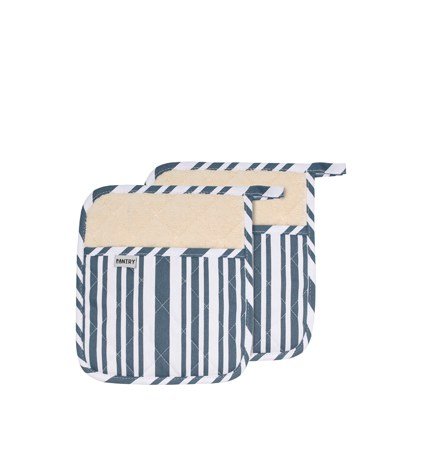 Striped Pantry Pot Holders - Stone Blue