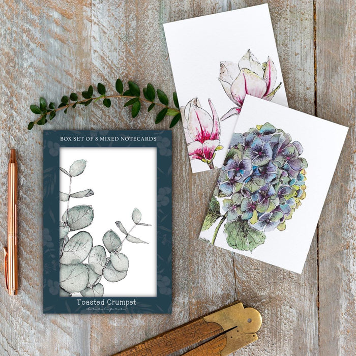 “Botanicals” Boxed Set of 8 Mixed Notecards