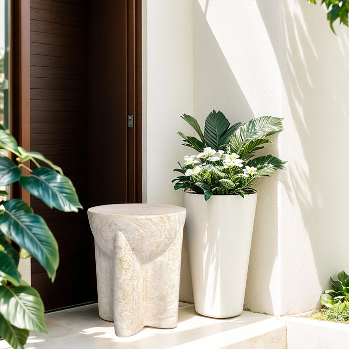 Abstract Stone Side Table